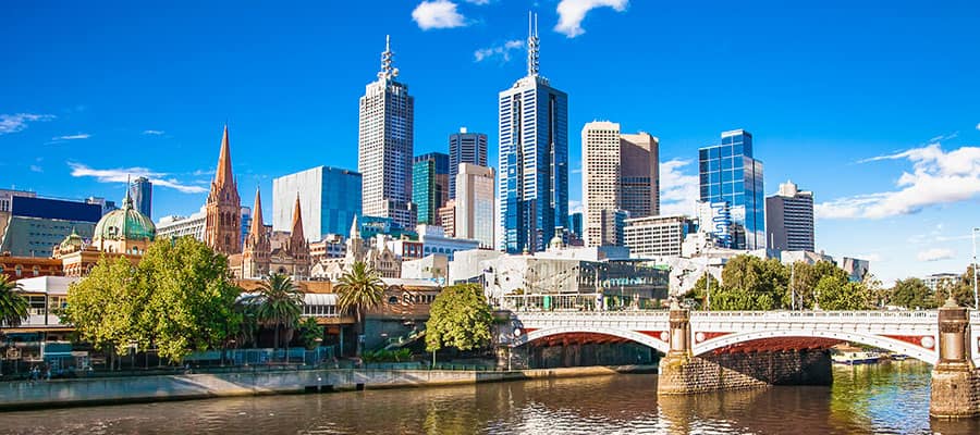 Vistas de la ciudad de Melbourne en tu crucero por Australia
