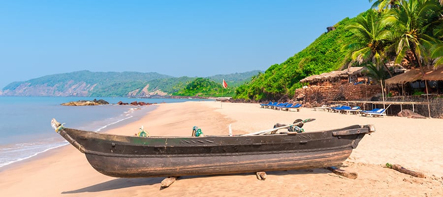 Playa Cola en el sur de Goa en cruceros a Mormugao Goa