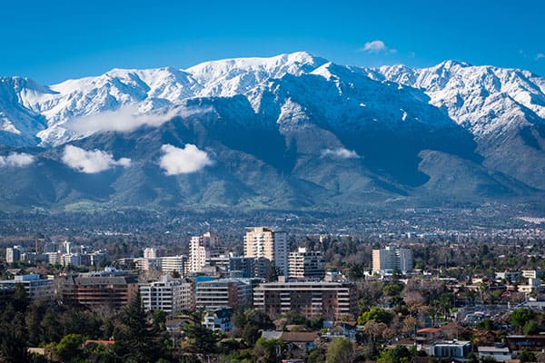 Cordillera de los Andes en Santiago, Chile