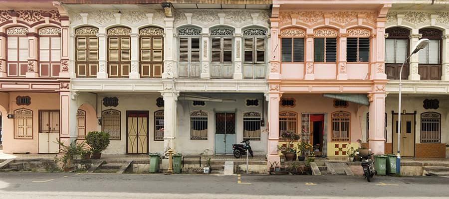 Casas históricas en George Town en tu crucero a Penang