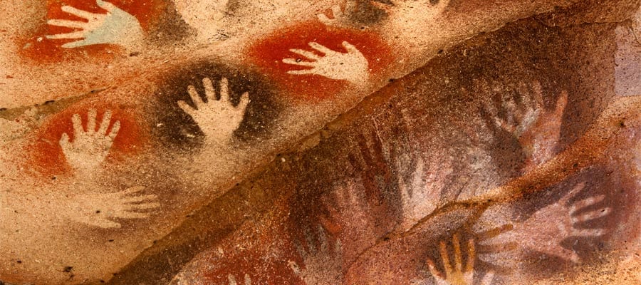 Pinturas rupestres antiguas en la Patagonia