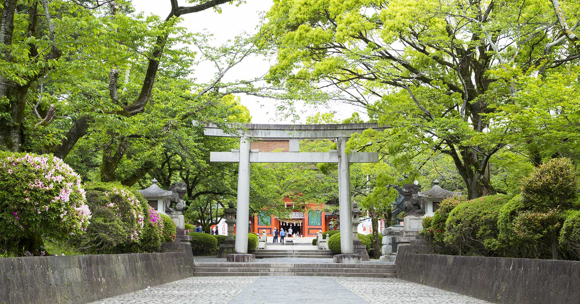 Vistas del monte Fuji y santuario
