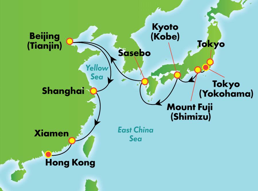 Asia: Japón y China desde Tokio (Yokohama), 15 días Asia: Japón y China desde Tokio (Yokohama), 15 días