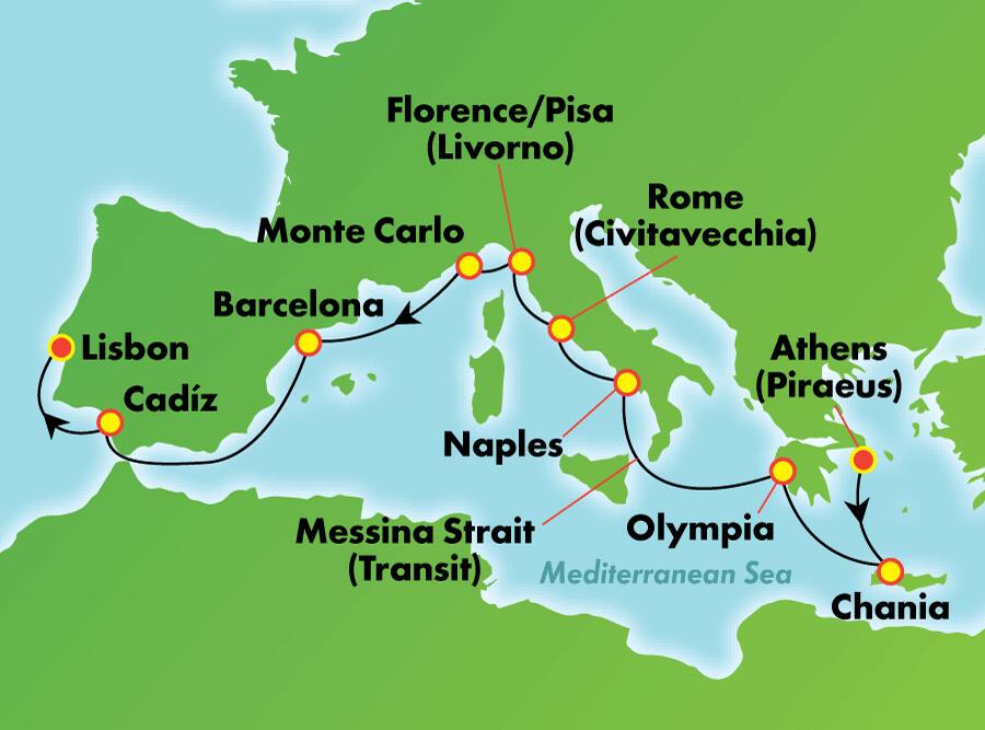 Islas Griegas, Italia y España desde Atenas (El Pireo), 11 días Islas Griegas, Italia y España desde Atenas (El Pireo), 11 días