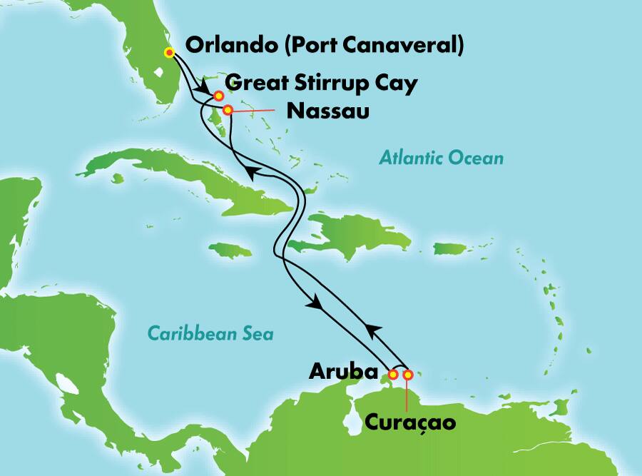 Caribe sur desde Orlando (Puerto Cañaveral), 9 días Caribe sur desde Orlando (Puerto Cañaveral), 9 días