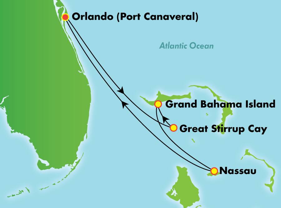 Bahamas y Florida desde Orlando (Puerto Cañaveral), 4 días Bahamas y Florida desde Orlando (Puerto Cañaveral), 4 días