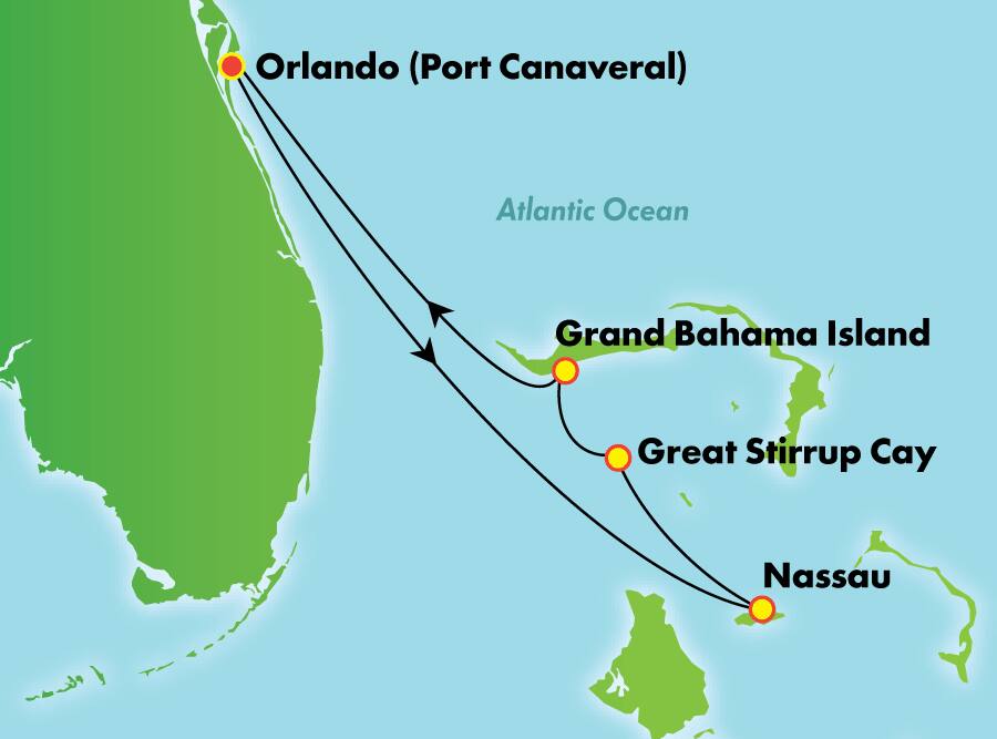 Bahamas desde Orlando (Puerto Cañaveral), 5 días Bahamas desde Orlando (Puerto Cañaveral), 5 días