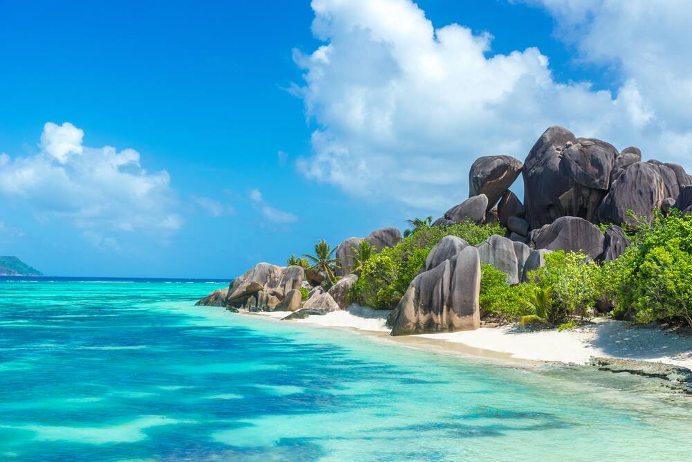 Granite Rocks abound on the Beach in Seychelles Experience the Majestic Beaches with Granite Rocks in Seychelles