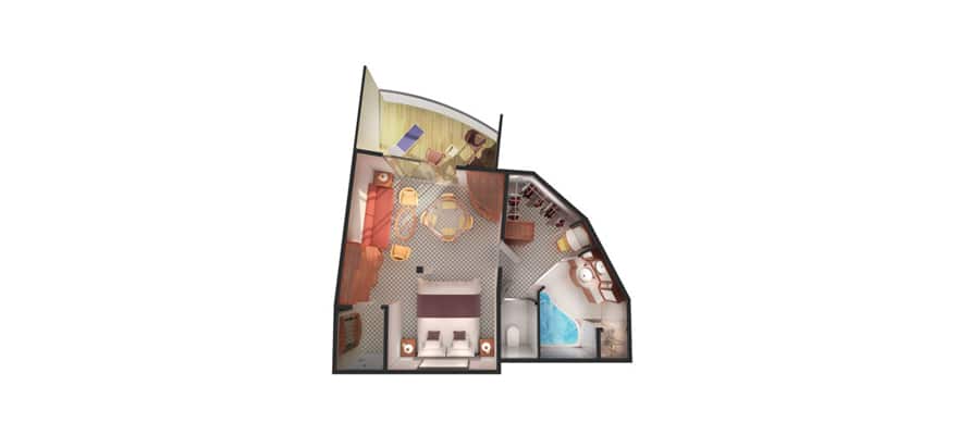 plano de Penthouse en la proa con balcón