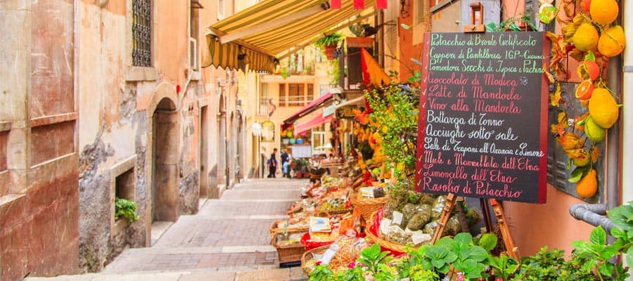 Tiendas pintorescas en Sicilia