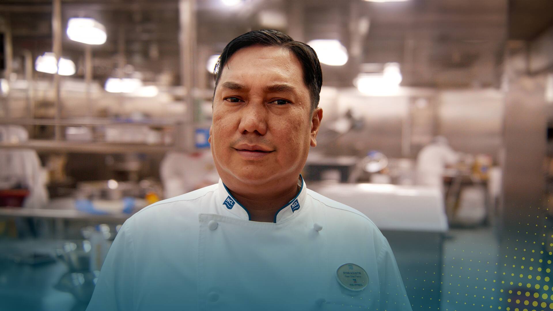 El chef pastelero del Norwegian Aqua, Ryan, aparece en la serie Conoce a la tripulación de NCL.