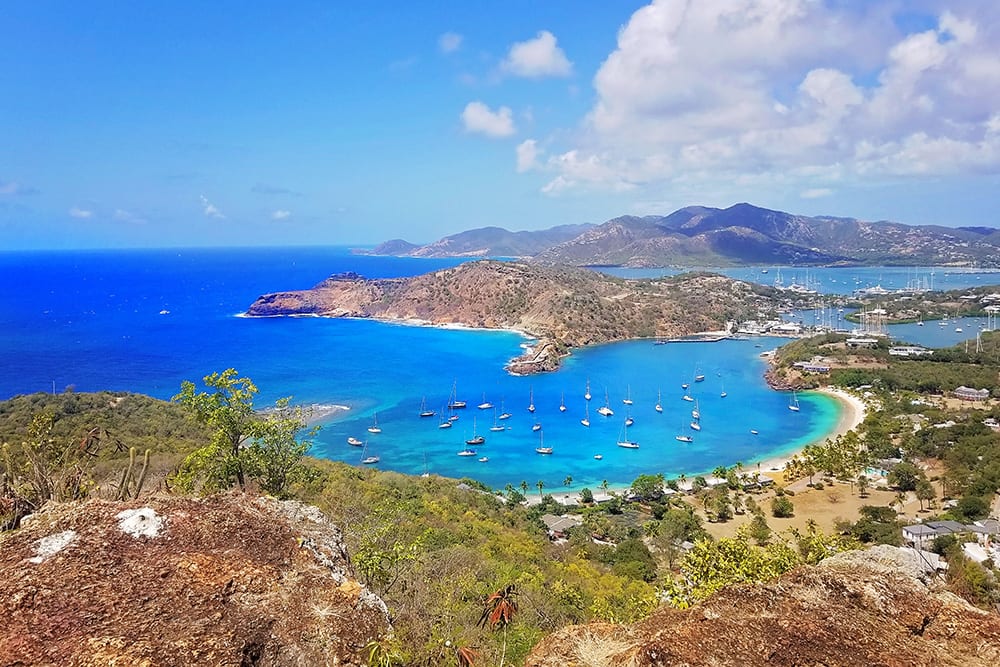 Aerial View of a Beach in Antigua