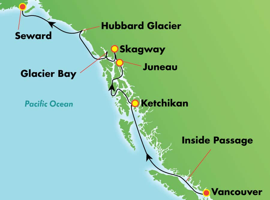 Alaska con Bahía de los Glaciares desde Vancouver (al norte), 7 días Alaska con Bahía de los Glaciares desde Vancouver (al norte), 7 días