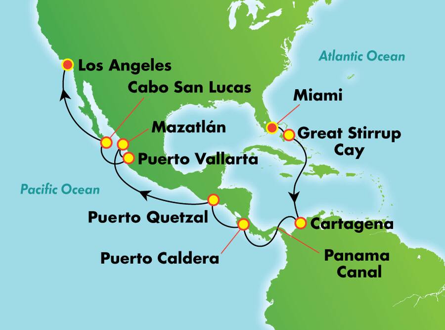 Recorrido por el Canal de Panamá: de océano a a océano desde Miami, 16 días Recorrido por el Canal de Panamá: de océano a a océano desde Miami, 16 días