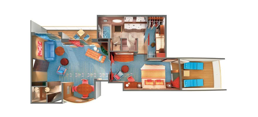 plano de The Haven Deluxe Owner's Suite con balcón