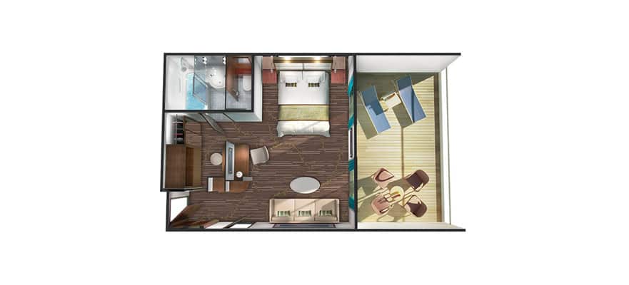plano de Penthouse con balcón grande