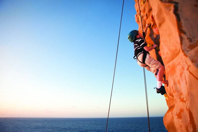 Rock Climbing Wall on Norwegian Cruise Line Ship