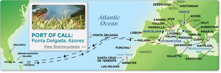mapa del crucero transatlántico